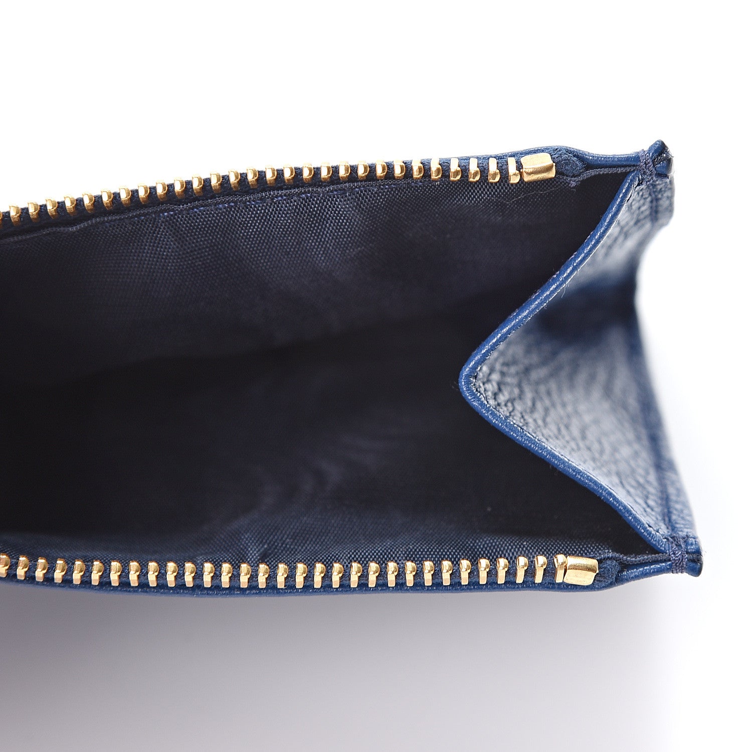 Prada Vitello Grain Zip Card Holder Bluette 4 of 9
