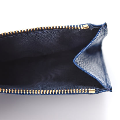 Prada Vitello Grain Zip Card Holder Bluette 4 of 9