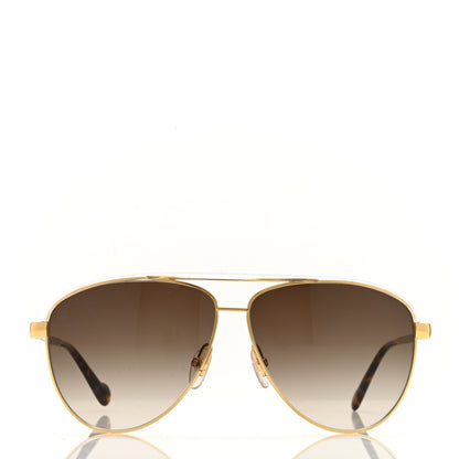 Louis Vuitton Jet Set Aviator Sunglasses Z0857U Gold 2 of 8