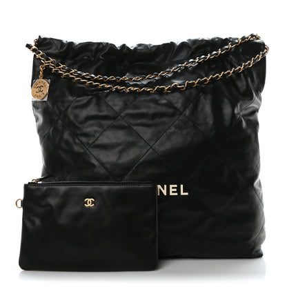 Chanel Calfskin Quilted Large Chanel 22 Black White 3 of 11