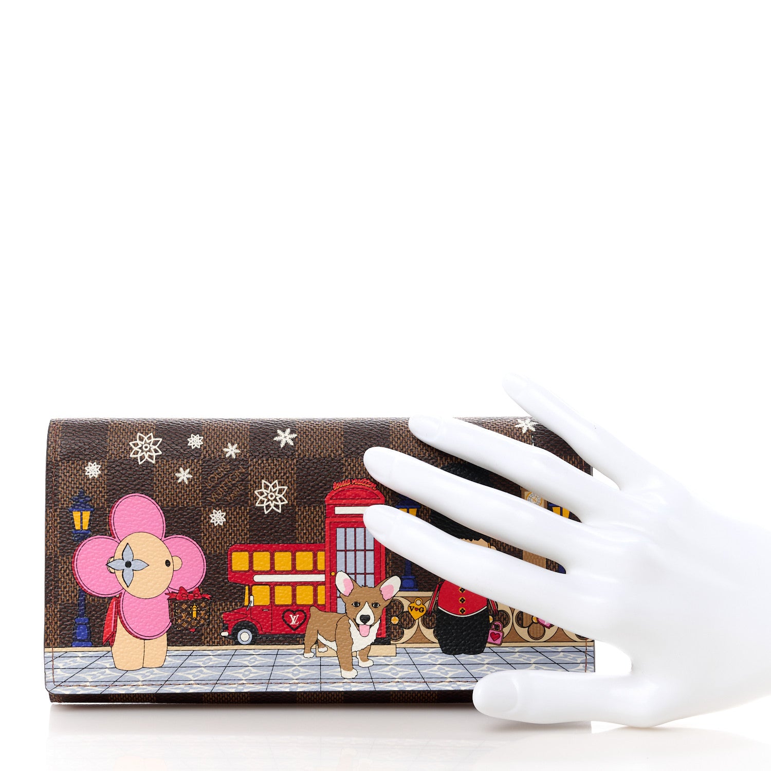 Louis Vuitton LOUIS VUITTON Damier Ebene 2021 Christmas Animation London Sarah Wallet 2 of 11