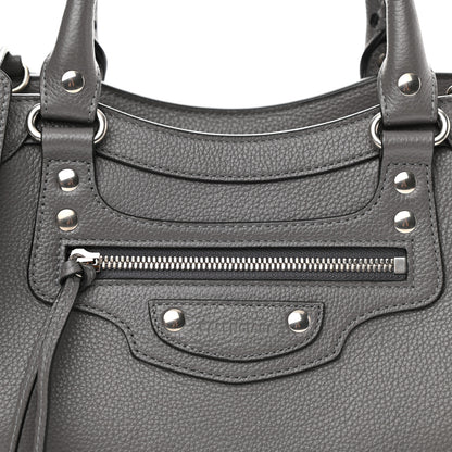 Balenciaga Grained Calfskin Neo Classic Silver Hardware S City Dark Grey 8 of 10