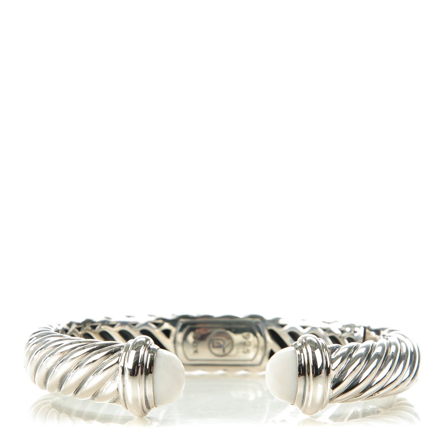David Yurman Sterling Silver White Agate 10mm Waverly Bracelet 1 of 6