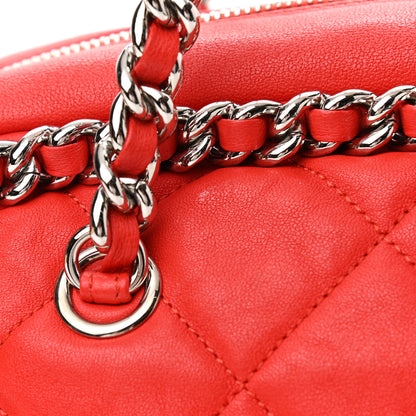 Chanel Washed Lambskin Chain Around Bowler Red 11 of 11