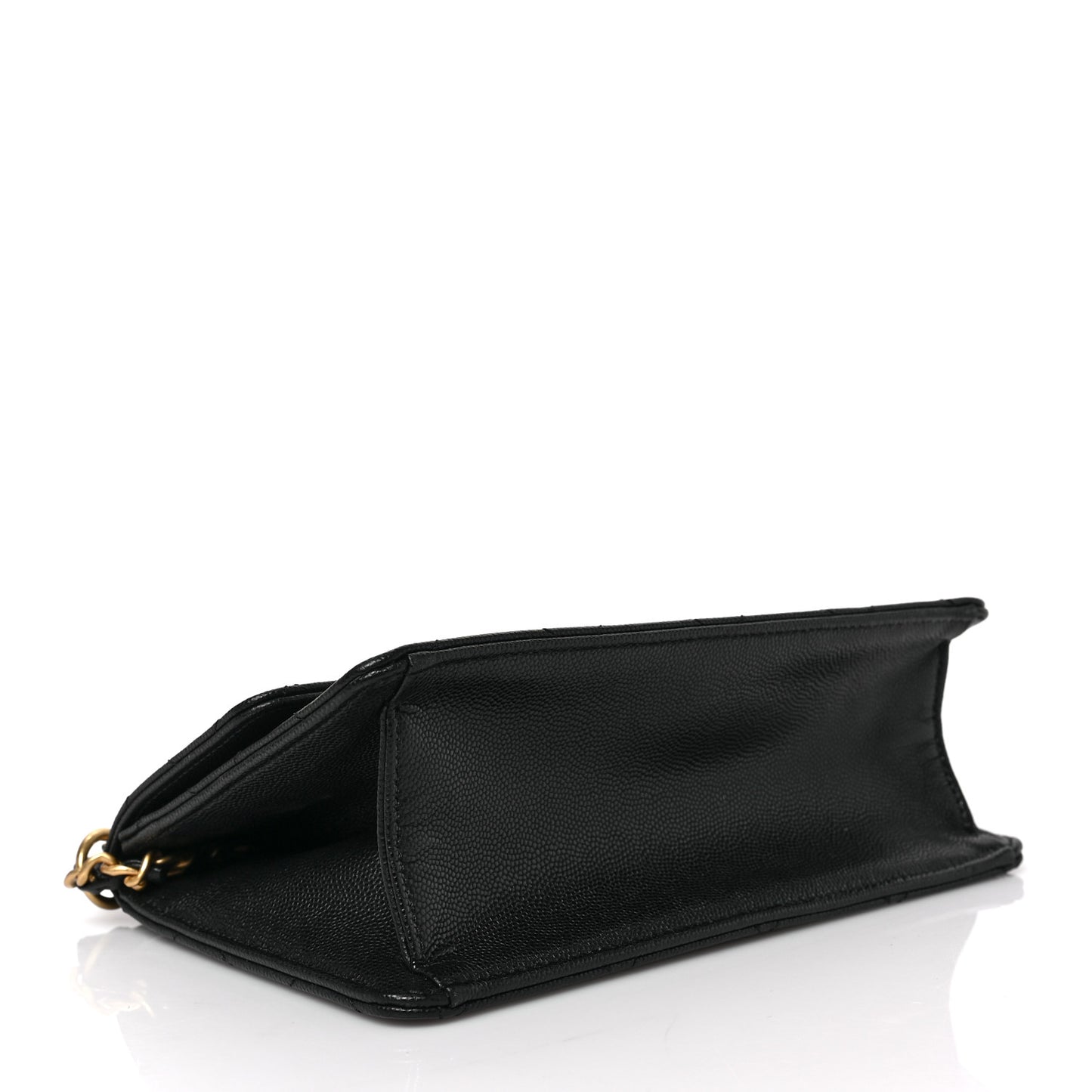 Caviar Quilted Small Chain Frame Flap Black