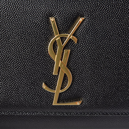 Saint Laurent Grain De Poudre Small Monogram Kate Satchel Black 9 of 9