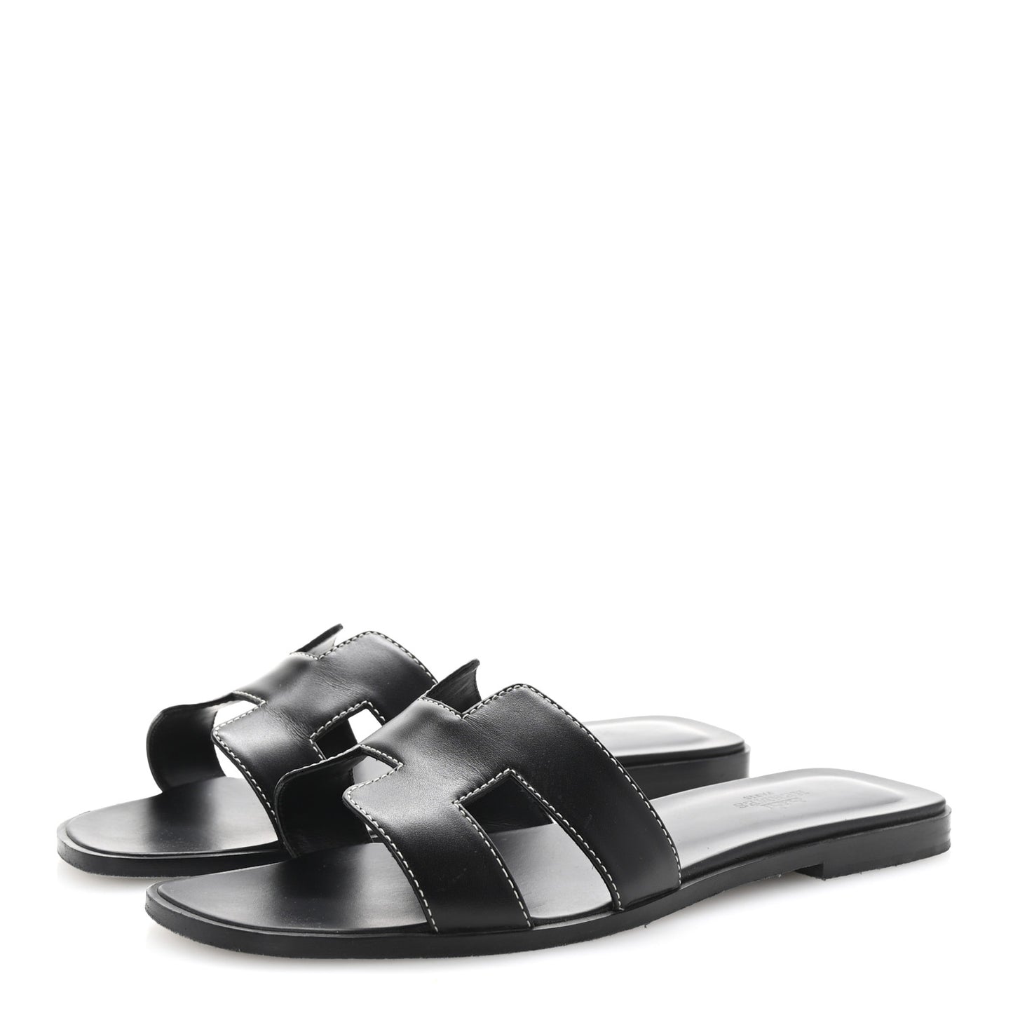 Box Calfskin Oran Sandals 39 Black
