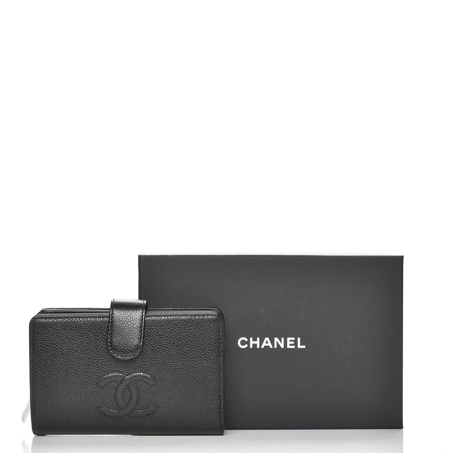Caviar Timeless CC Zipped Pocket Wallet Black