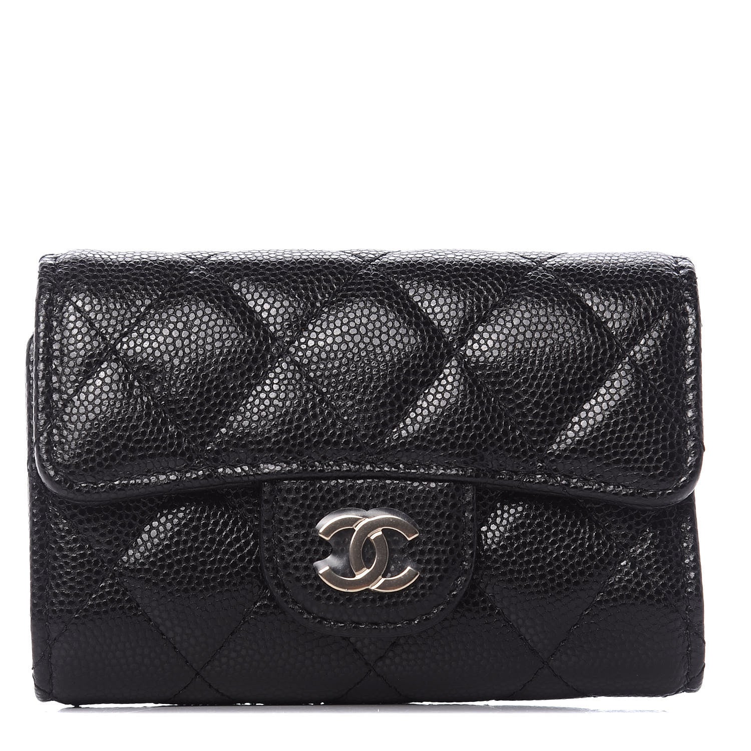 Chanel Caviar Quilted Classic 4 Key Holder Wallet Black 1 of 11