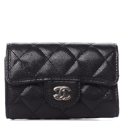 Chanel Caviar Quilted Classic 4 Key Holder Wallet Black 1 of 11