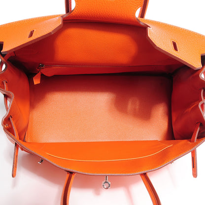 Hermes Taurillon Clemence Birkin 35 Feu Orange 8 of 29