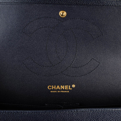 Chanel Caviar Quilted Jumbo Double Flap Navy Blue 6 of 8