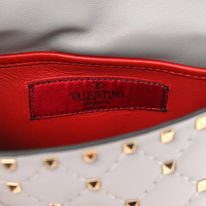 Valentino Garavani Lambskin Small Rockstud Spike Shoulder Bag Pastel Grey 6 of 10