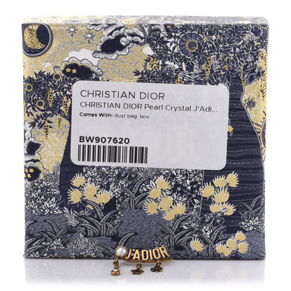 Christian Dior Pearl Crystal J'Adior Earring Aged Gold 4 of 4