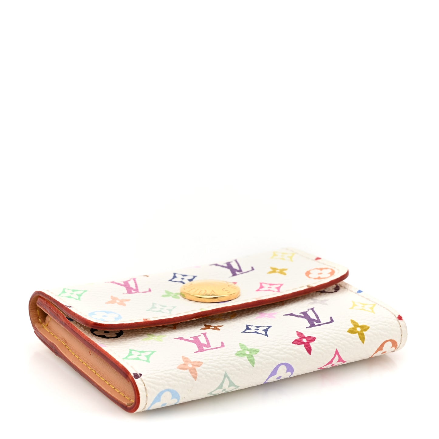 Monogram Multicolor Business Card Holder White