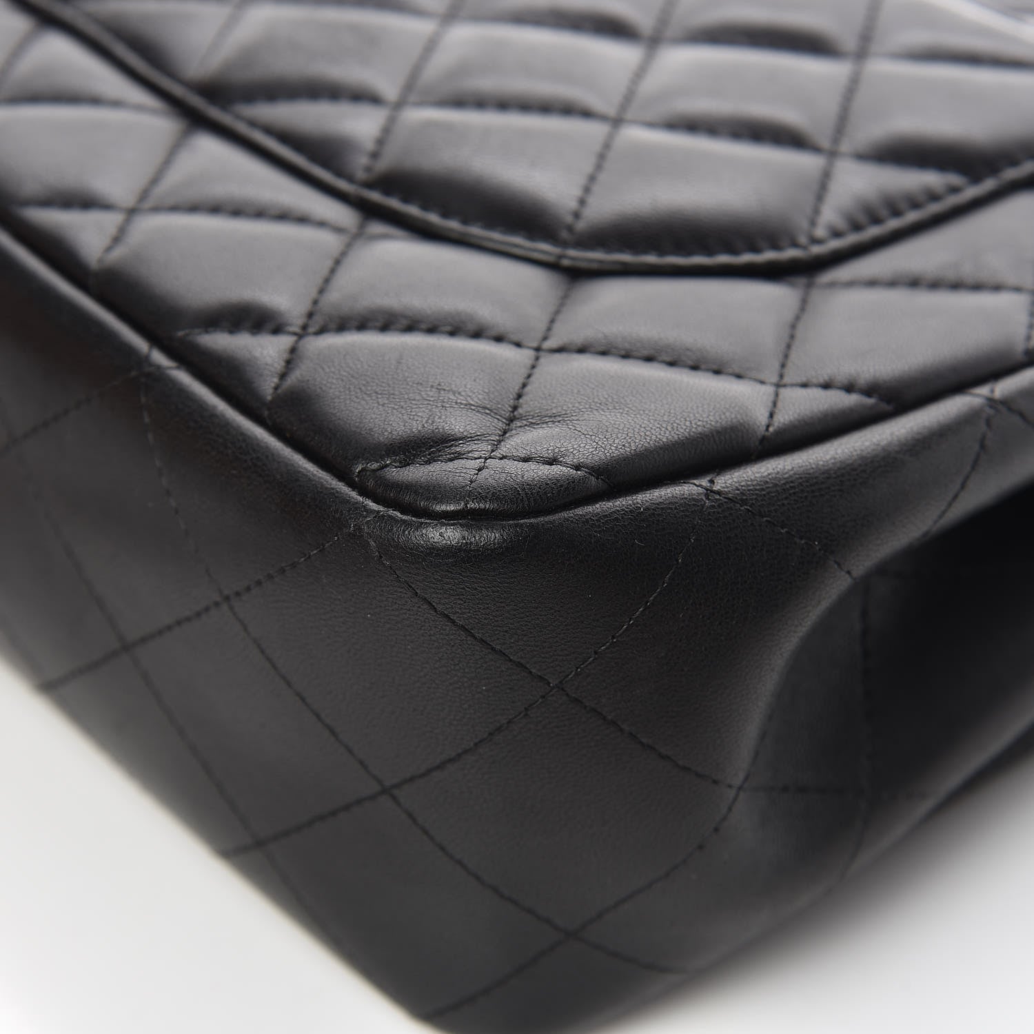 Chanel Lambskin Quilted Jumbo Double Flap Black 13 of 15