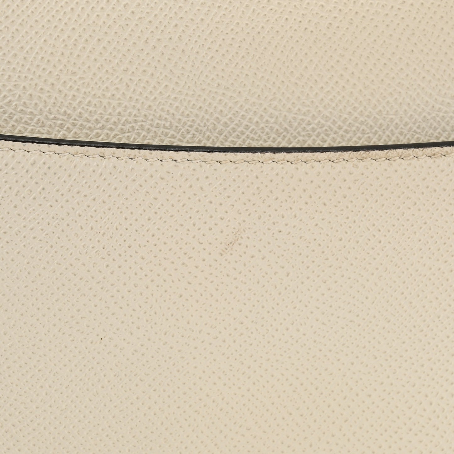 Grained Calfskin Saddle Bag White