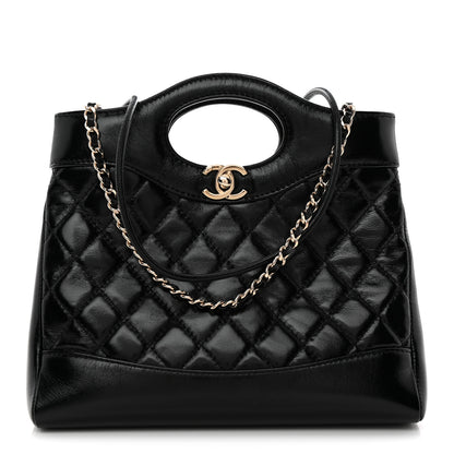 Chanel Shiny Lambskin Quilted Mini 31 Shopping Bag Black 1 of 10
