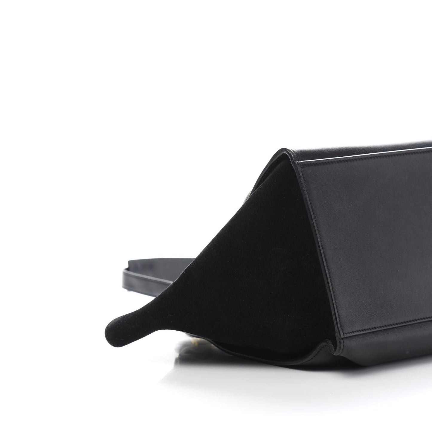 Smooth Calfskin Suede Medium Bi-Color Trapeze Black