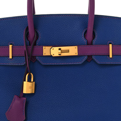 Hermes Togo Horseshoe Birkin 30 Blue Electrique Anemone 8 of 12