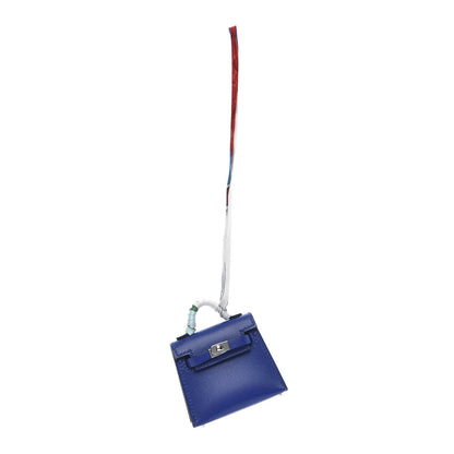 Hermes Tadelakt Mini Kelly Twilly Bag Charm Bleu Electrique 1 of 8