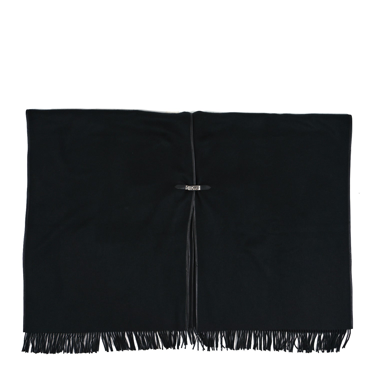 Hermes Cashmere Lambskin Kelly Poncho Black 1 of 4