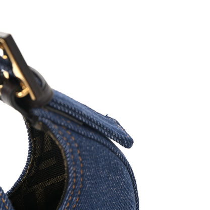 Fendi Denim Vitello King Cuoio Mini Cookie Hobo Bag Blue Ebano 9 of 9