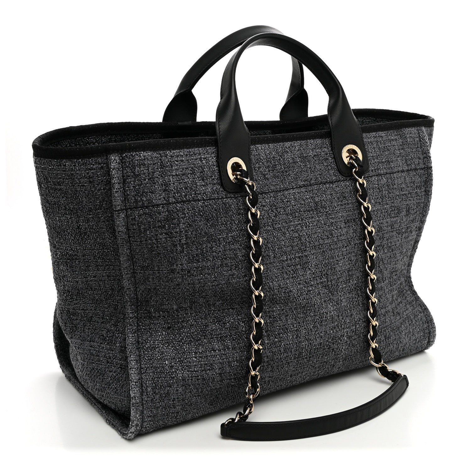 Chanel Lurex Boucle Medium Deauville Tote Black 3 of 10