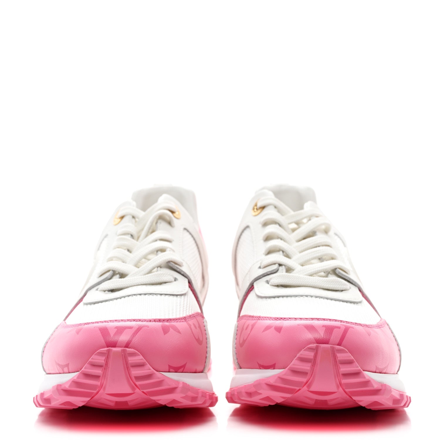 Louis Vuitton Calfskin Monogram Run Away Sneakers 38.5 White Pink 2 of 8