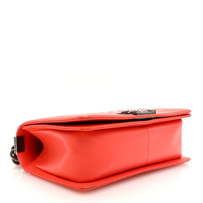 Chanel Calfskin Chevron Quilted Medium Boy Flap Red 4 of 9