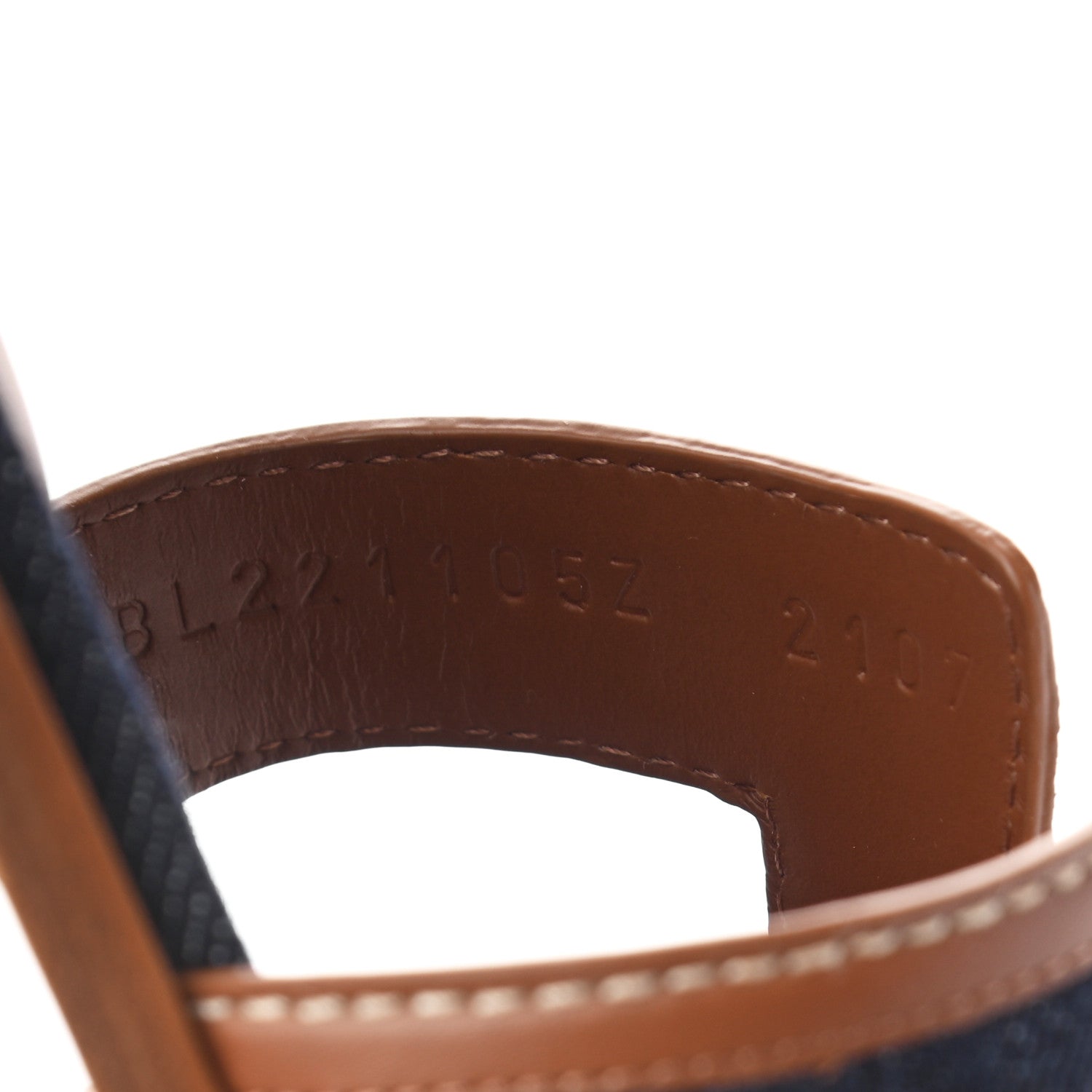 Hermes Calfskin Denim Oran Sandals 36.5 Bleu Brut Gold 8 of 8