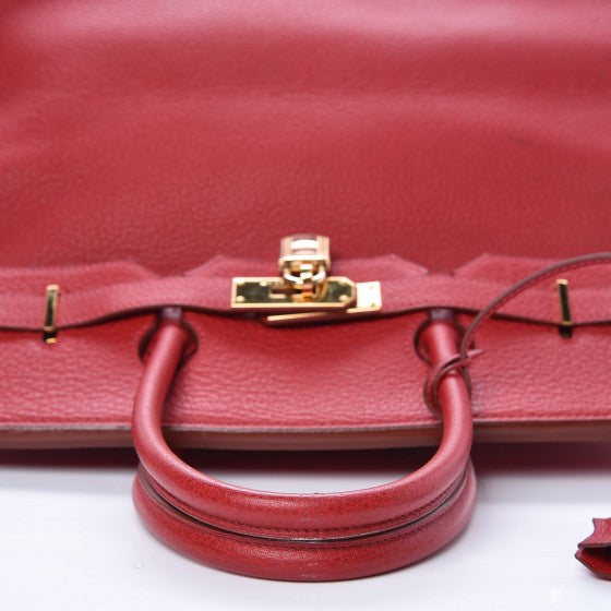 Buffle Skipper Birkin 35 Rouge Casaque