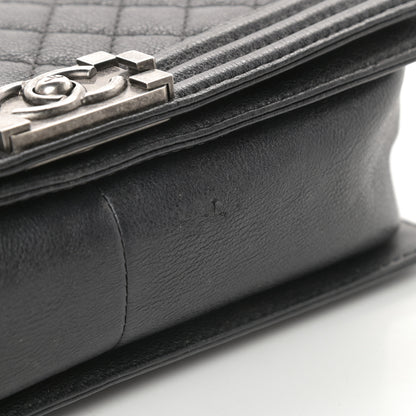 Chanel Metallic Calfskin Quilted Medium Boy Flap Black 13 of 15