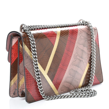 Gucci Ayers Snakeskin Chevron Small Dionysus Shoulder Bag Pink 4 of 12