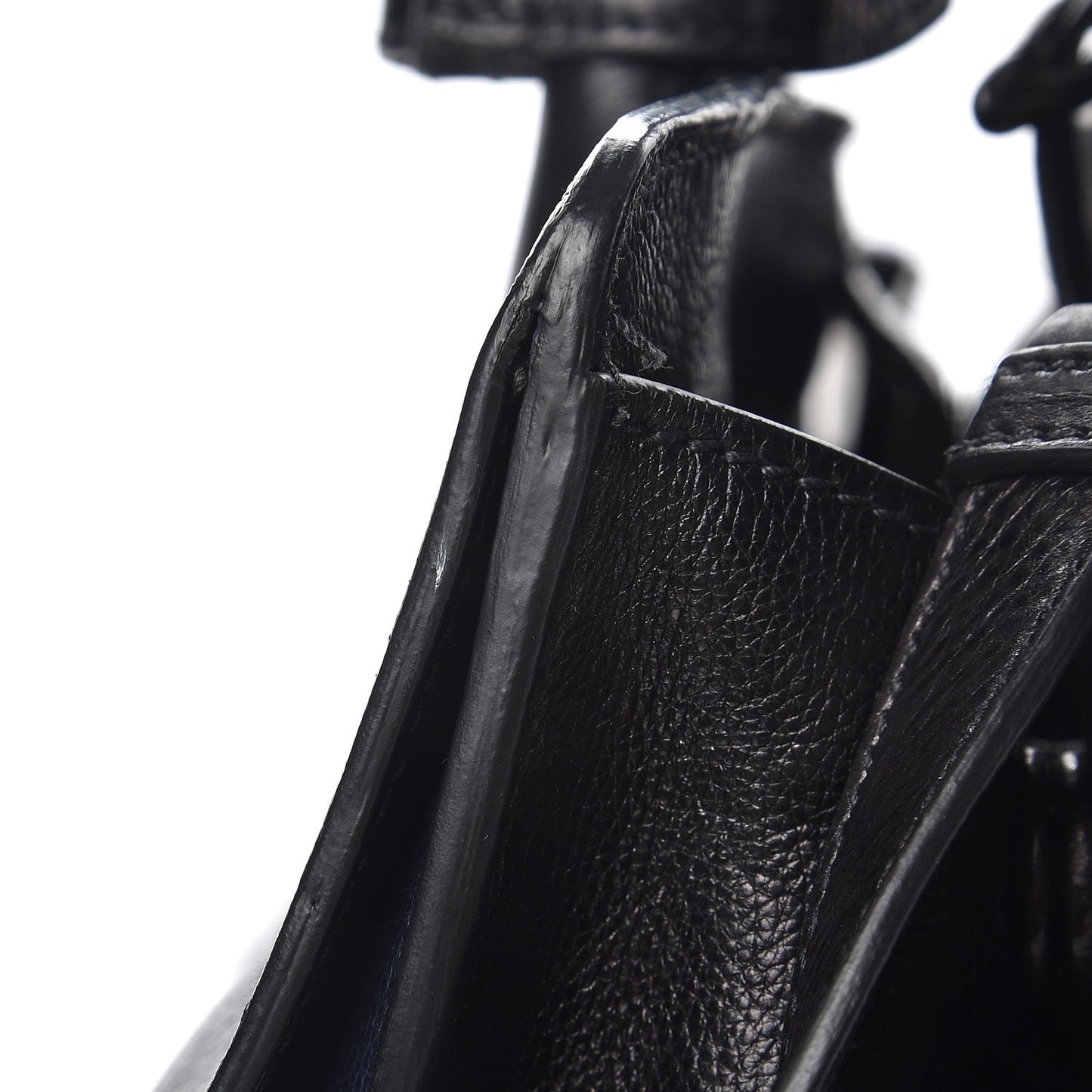 Glace Calf Tote Bag Baltico Nero Black