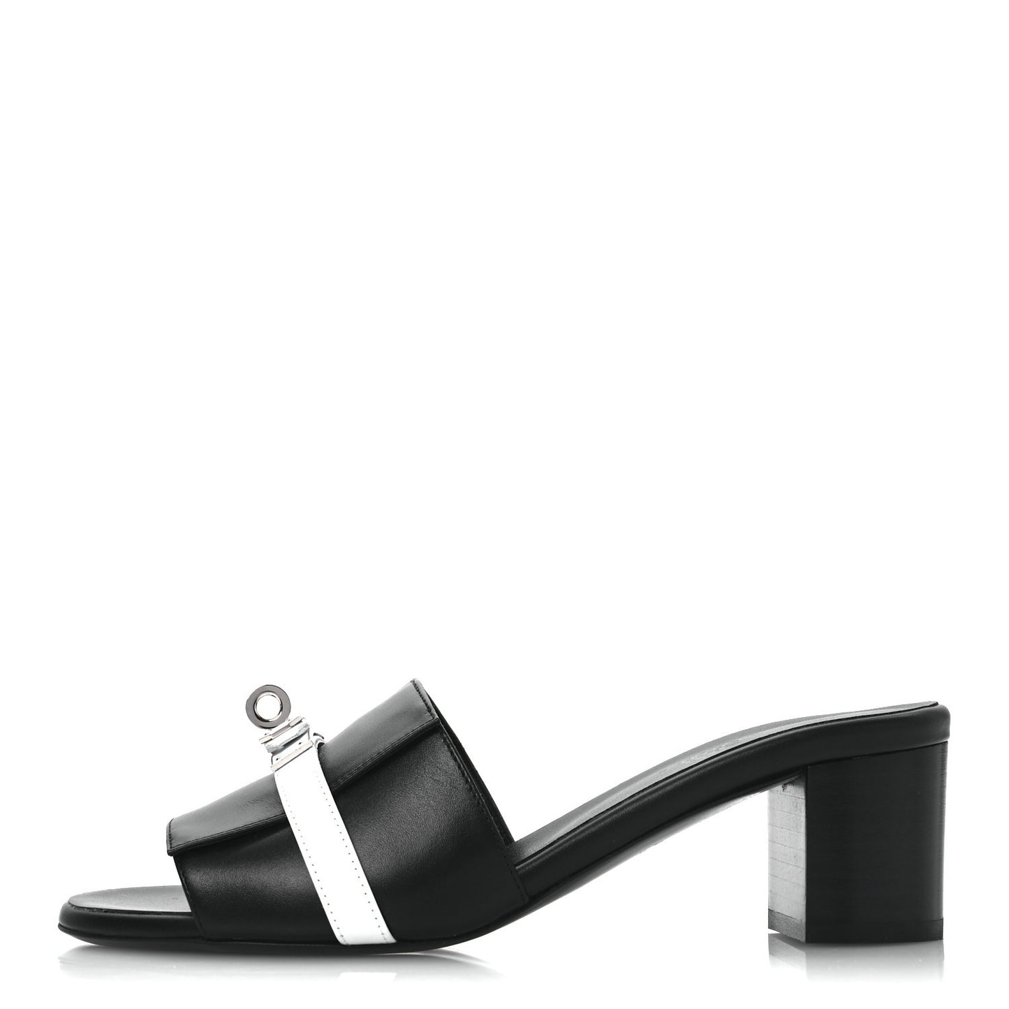 Calfskin Gigi 50 Sandals 37 White Black
