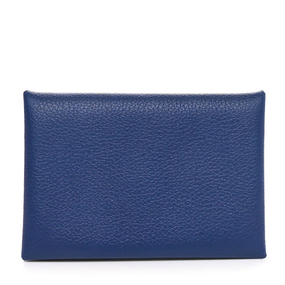 Hermes Evercolor Verso Calvi Card Case Bleu Saphir Bleu France 1 of 9