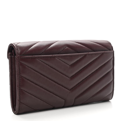 Saint Laurent Lambskin Y Quilted Monogram Large Loulou Flap Wallet Legion Red 3 of 7