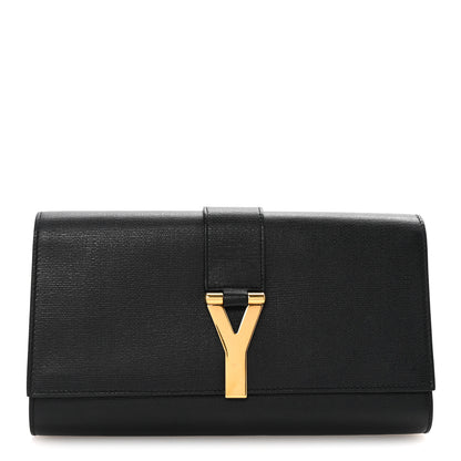 Saint Laurent Textured Calfskin Classic Y Ligne Clutch Black 1 of 6