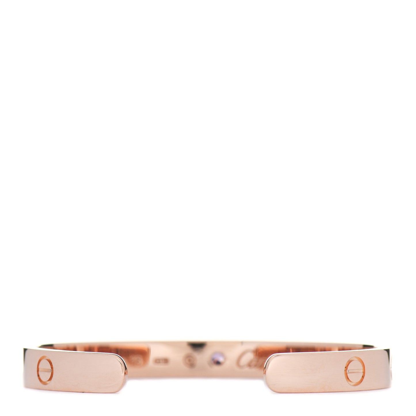 18K Pink Gold Pink Sapphire LOVE Cuff Bracelet 16
