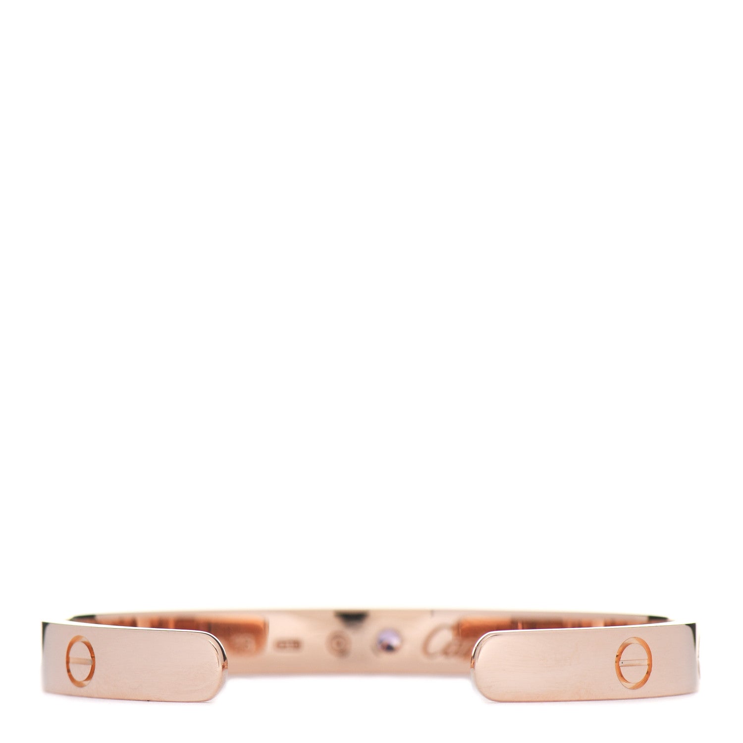 Cartier 18K Pink Gold Pink Sapphire LOVE Cuff Bracelet 16 3 of 5