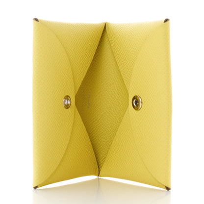 Hermes Epsom Calvi Card Case Lime 5 of 8