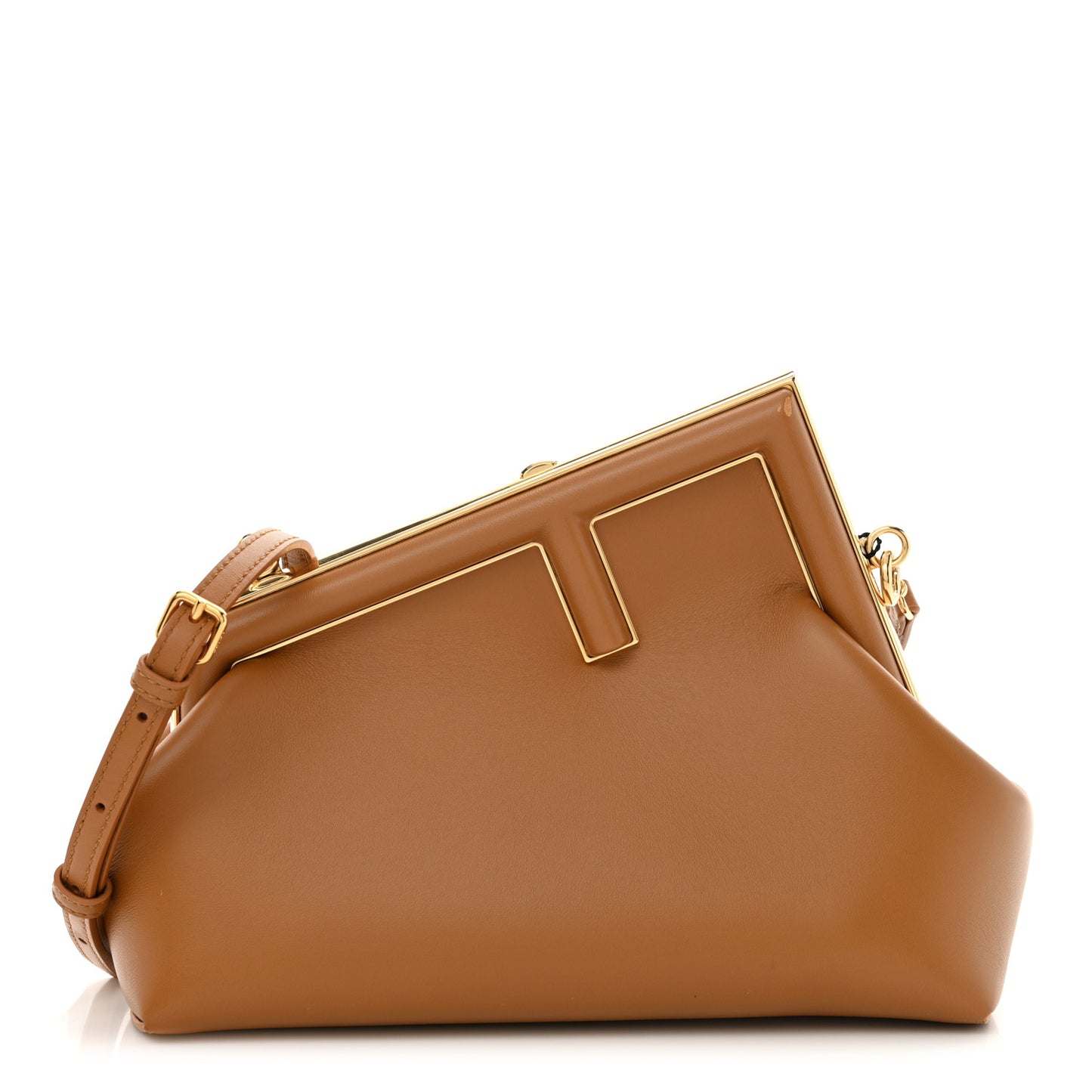 Shiny Nappa Small Fendi First Caramello