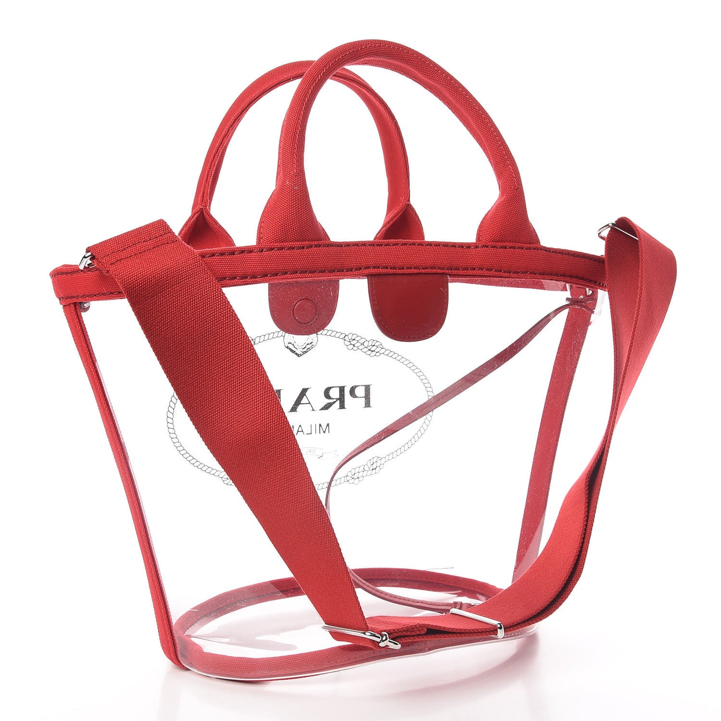Plexiglass Canapa Small Shopper Tote Rosso