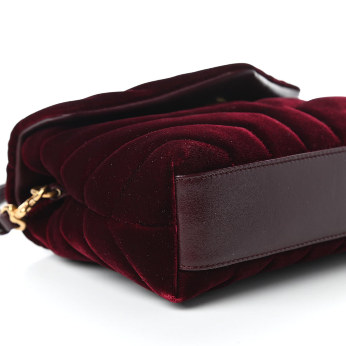 Velvet Y Quilted Monogram Toy Loulou Chain Satchel Light Burgundy