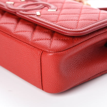 Chanel Caviar Quilted Small CC Filigree Flap Red 6 of 10