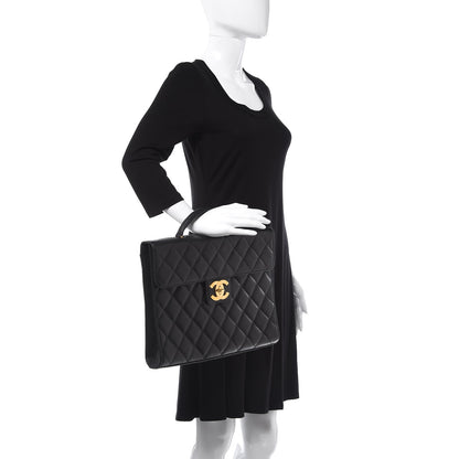 Chanel Caviar Quilted Briefcase Laptop Bag Black 2 of 8
