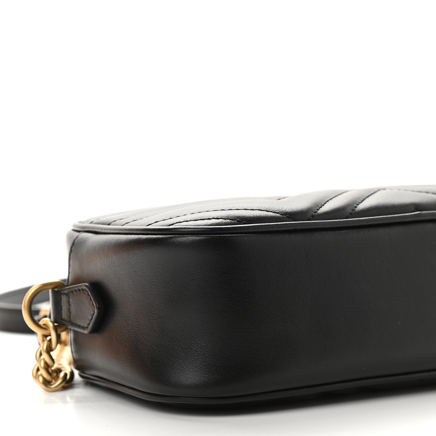 Calfskin Matelasse Small GG Marmont Chain Shoulder Bag Black
