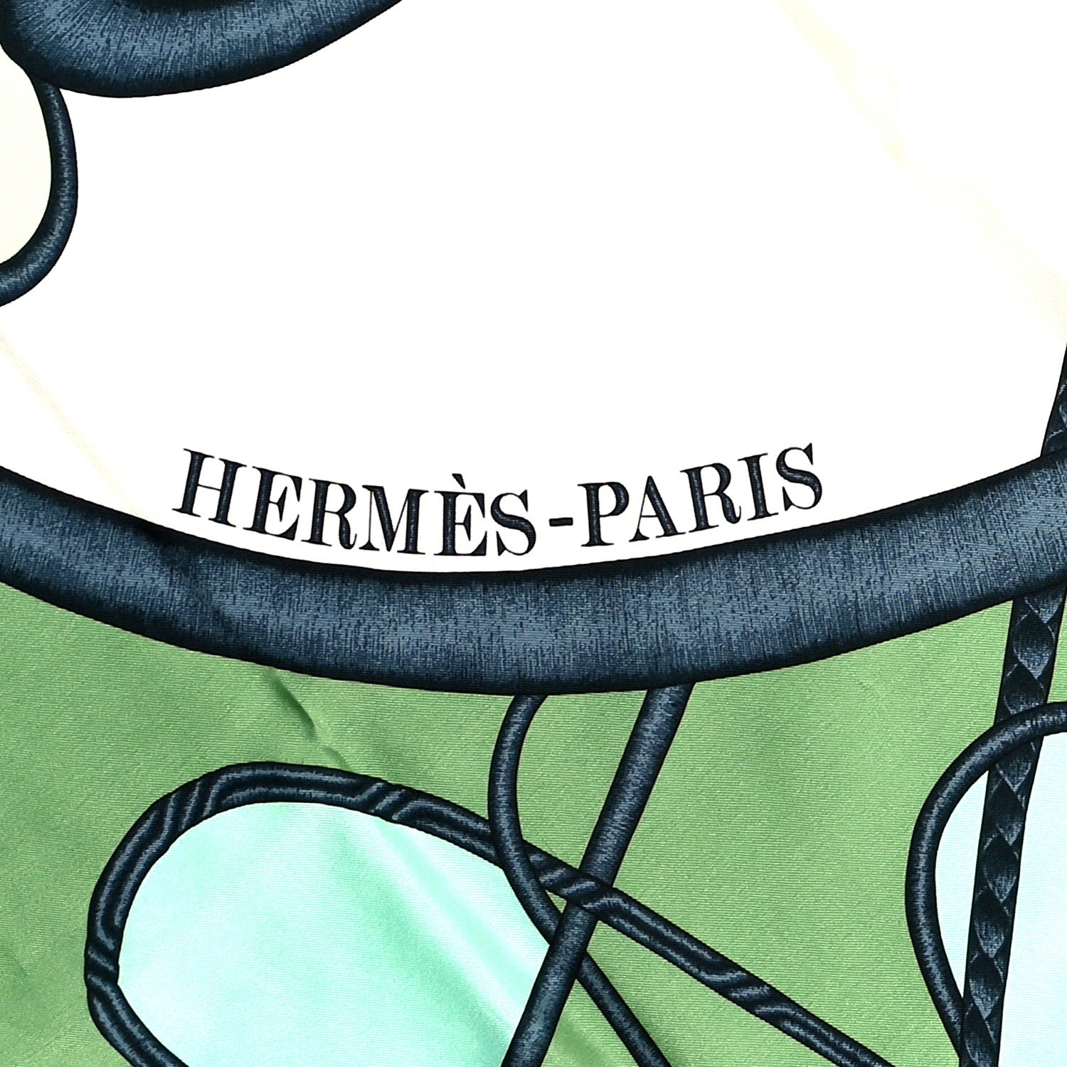 Hermes Silk Coup de Fouet Scarf 140 Vert Bleu 2 of 3