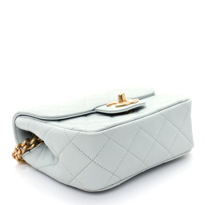 Chanel Grained Calfskin Quilted Flap Light Blue 4 of 11